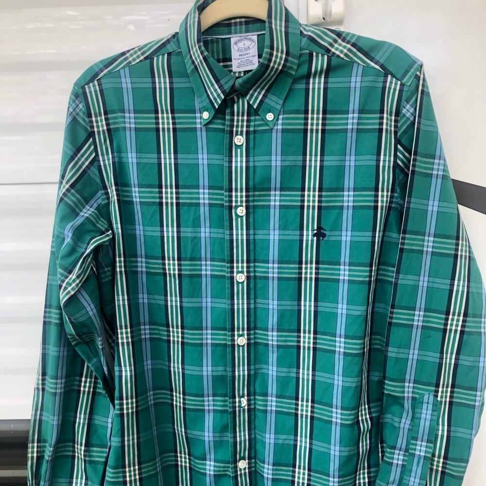 Brooks brothers plaid dress shirt